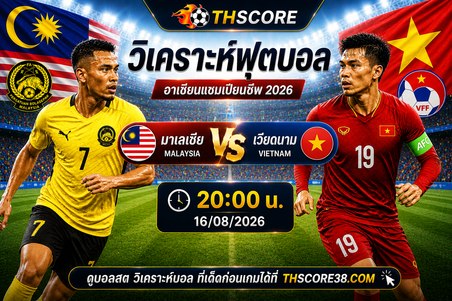 วิเคราะห์บอล มาเลเซีย พบ เวียดนาม 20.00 น. 16/08/2026
